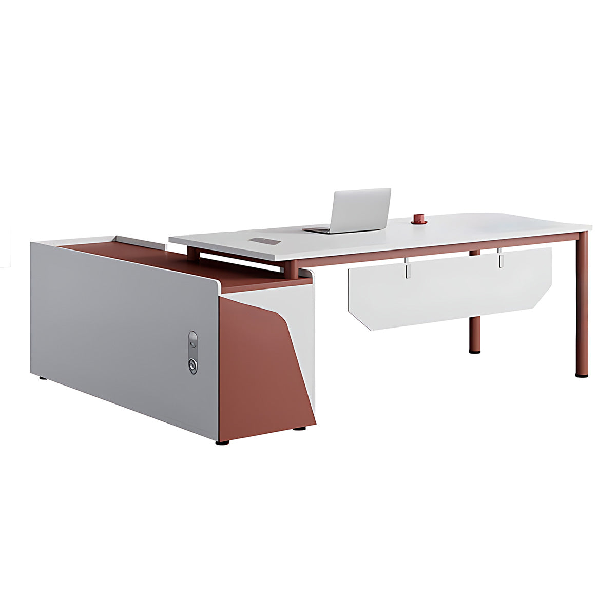 Modern Minimalist Red Stylish Executive Desk