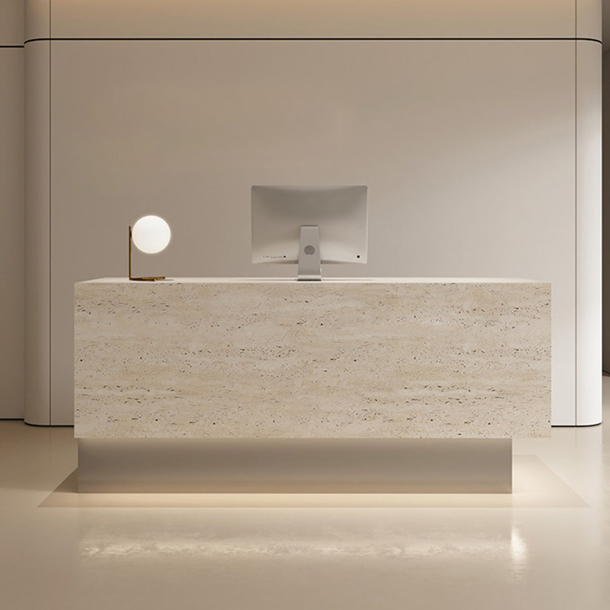 Modern Reception Desk With Storage and Lockable Drawers for Offices, Boutiques, and Salons
