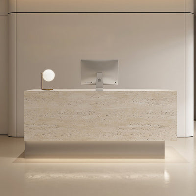 Modern Reception Desk With Storage and Lockable Drawers for Offices, Boutiques, and Salons