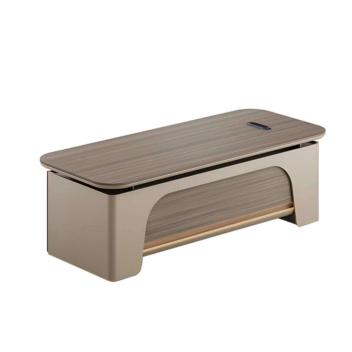 Durable Executive Desk with LED Lighting & Multi-Function Storage