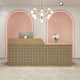 Solid Wood Reception Desk Rattan Front Lockable Storage Keyboard Tray