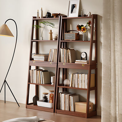 Minimalist Solid Wood Folding Bookshelf Multi-Layer Storage Floor Standing