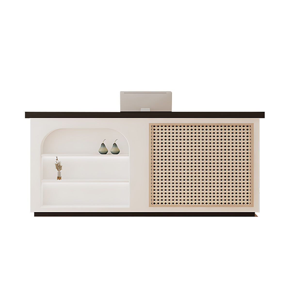 Natural Style Minimalist Rattan Reception Table