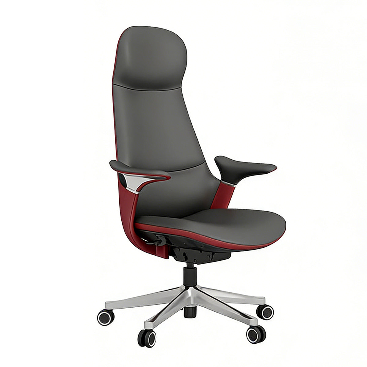 Leather Ergonomic Office Chair with Adjustable Recline and Armrests