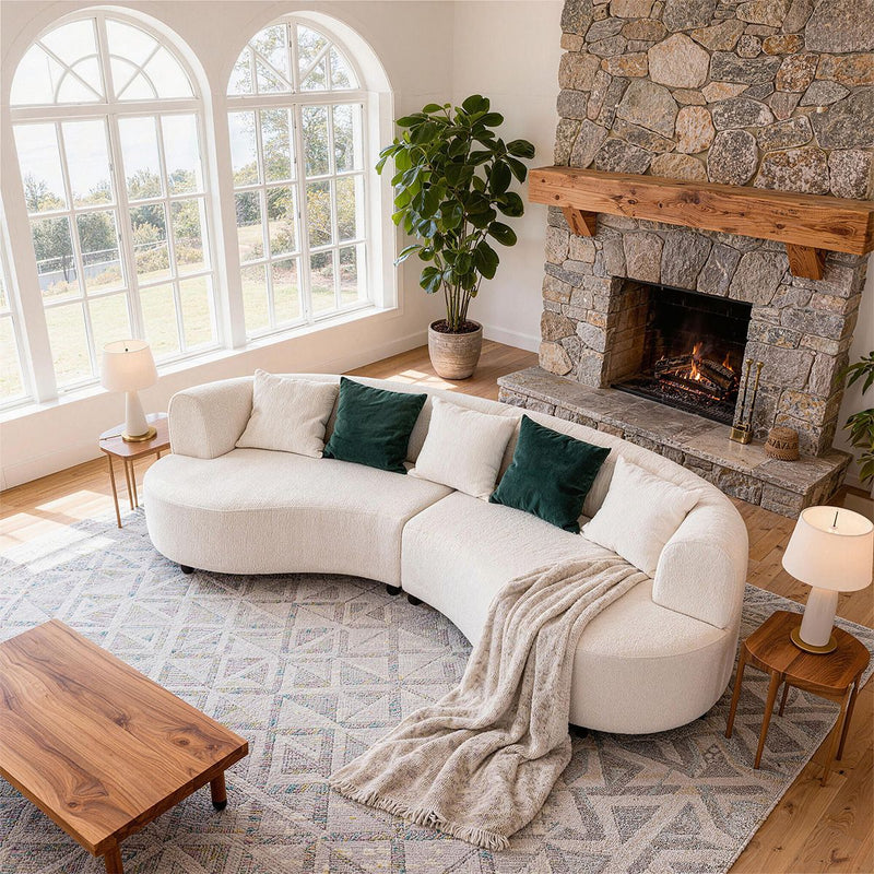 Minimalist Backrest Sofa with Thick Cushions for Cozy Living Rooms