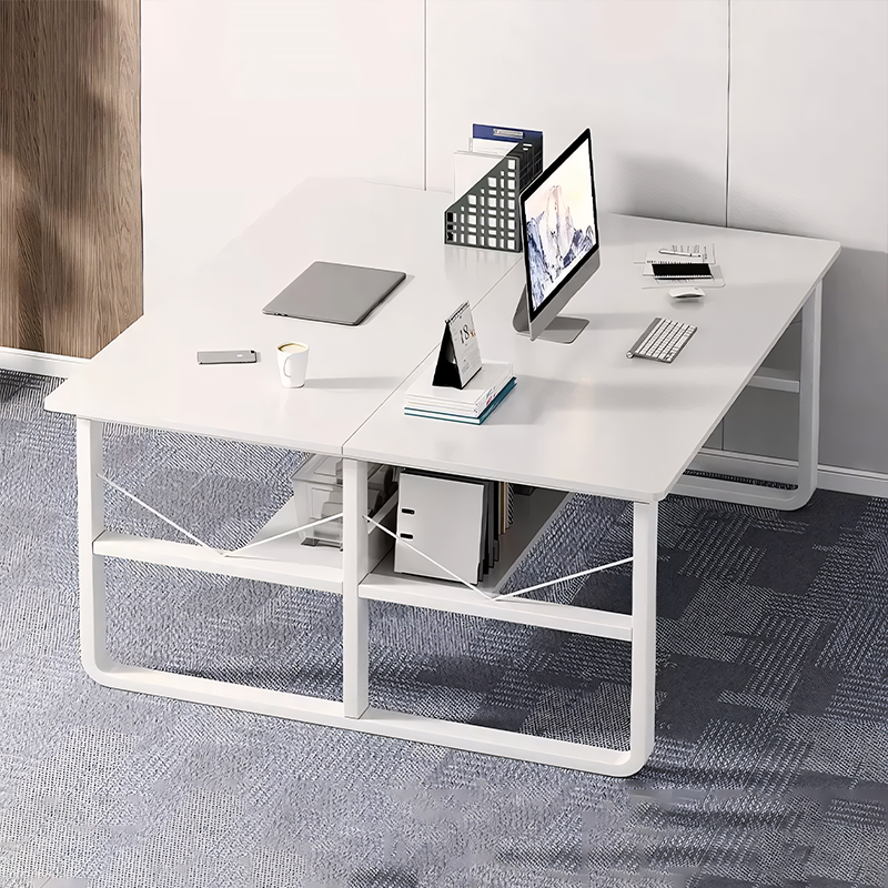 Simple  Office Desk with Partition for Staff, Freely Customizable, U Shaped Bracket