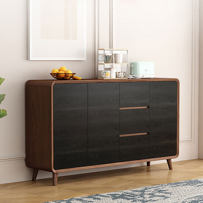 Sleek Solid Wood Sideboard with Adjustable Shelves and Hidden Handles