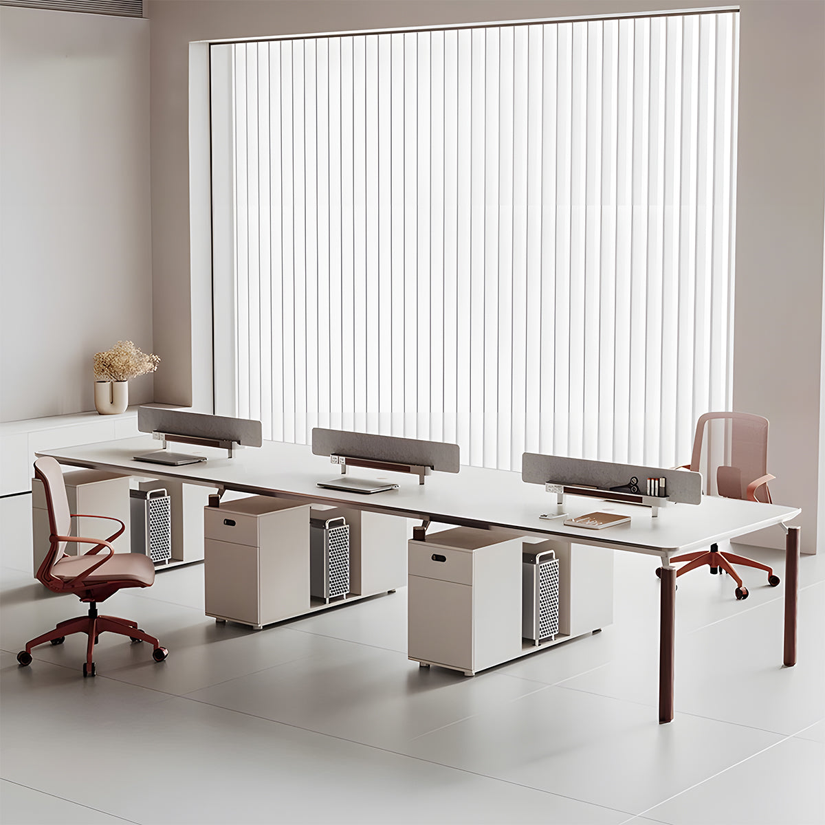High-End Fashionable Office Desk with Privacy Panels and Sturdy, Practical Legs