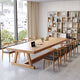 Minimalist High-End All-Wood Rectangular Conference Table with a Thick Tabletop Design