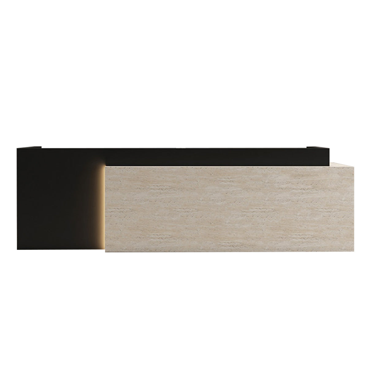 Modern Reception Desk with LED Accent Lighting, Custom Logo & Lockable Storage