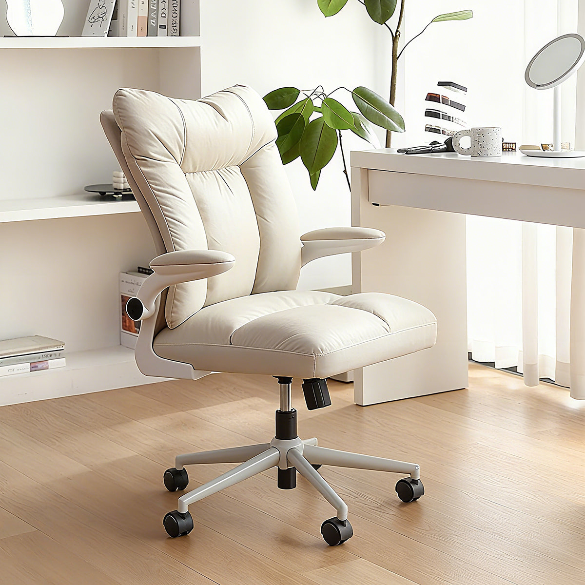 Ergonomic Office Chair with Lumbar Support, Adjustable Arms, 3 Fabrics
