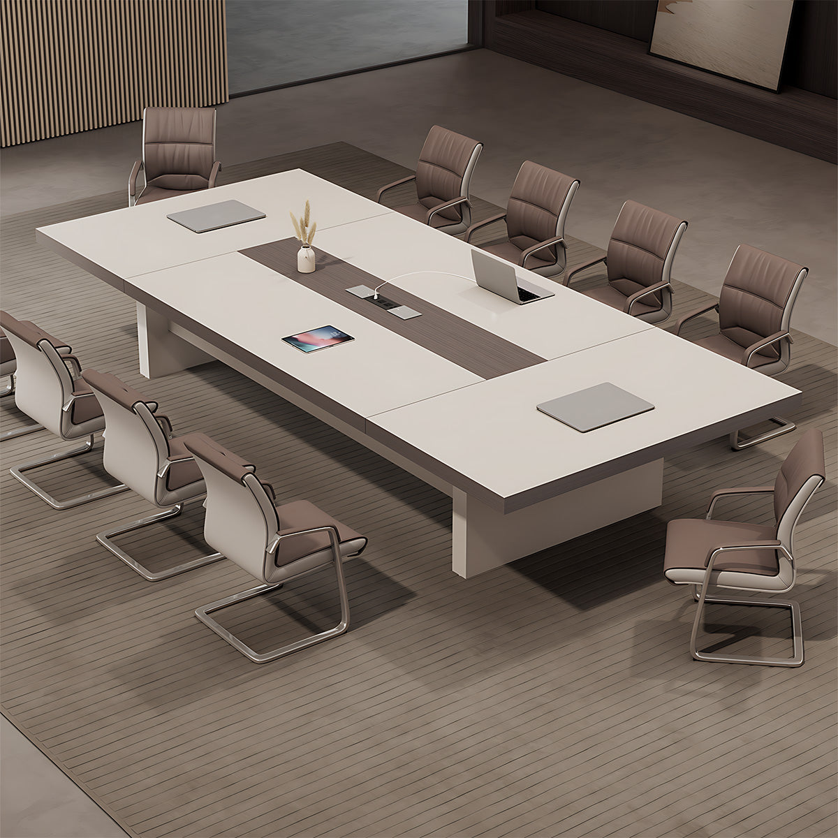 Modern Stylish Rectangular Conference Table with Power Outlets