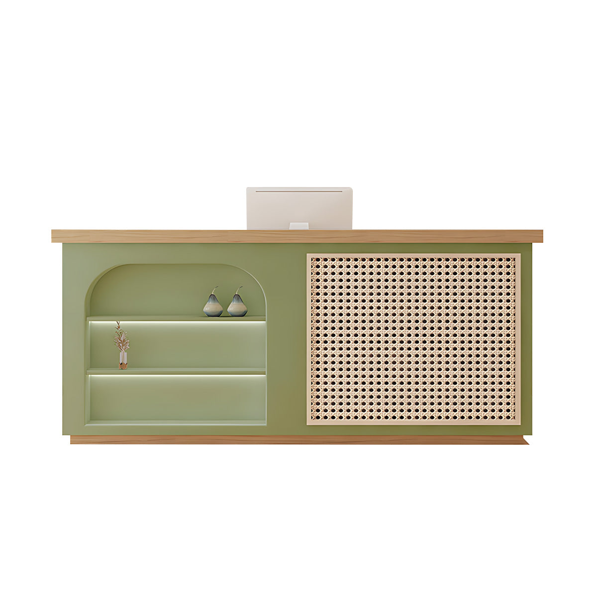 Natural Style Minimalist Rattan Reception Table