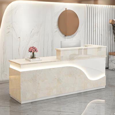 Modern High-End Reception Desk with Energy-Efficient LED Light Strip