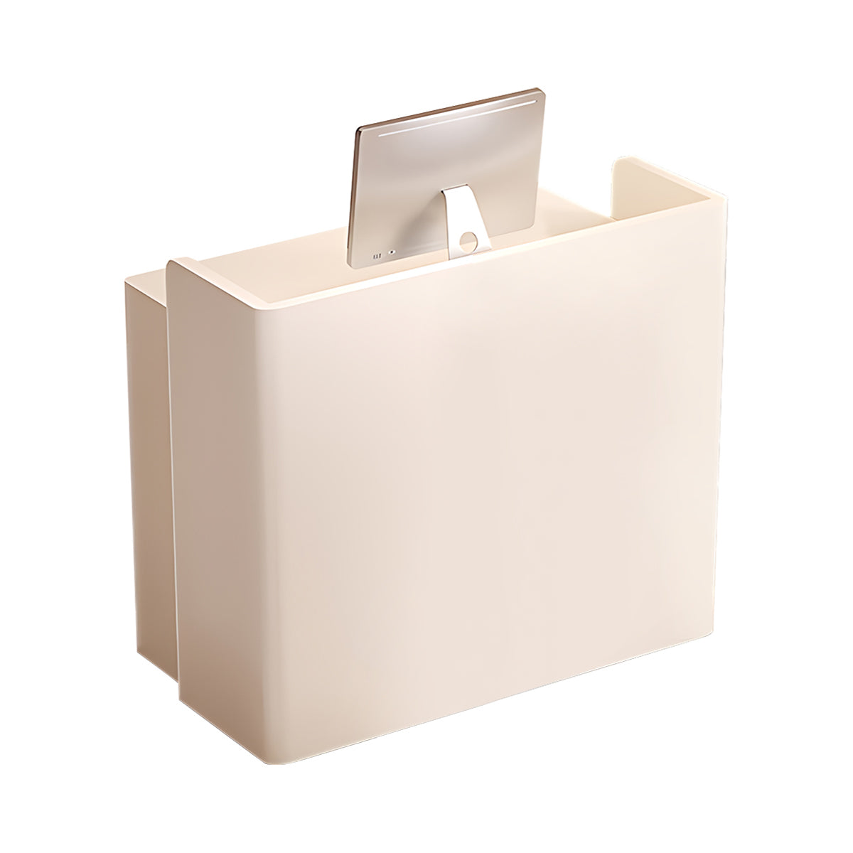 Chic Modern Reception Desk with Concealed Handle-Free Drawer Design