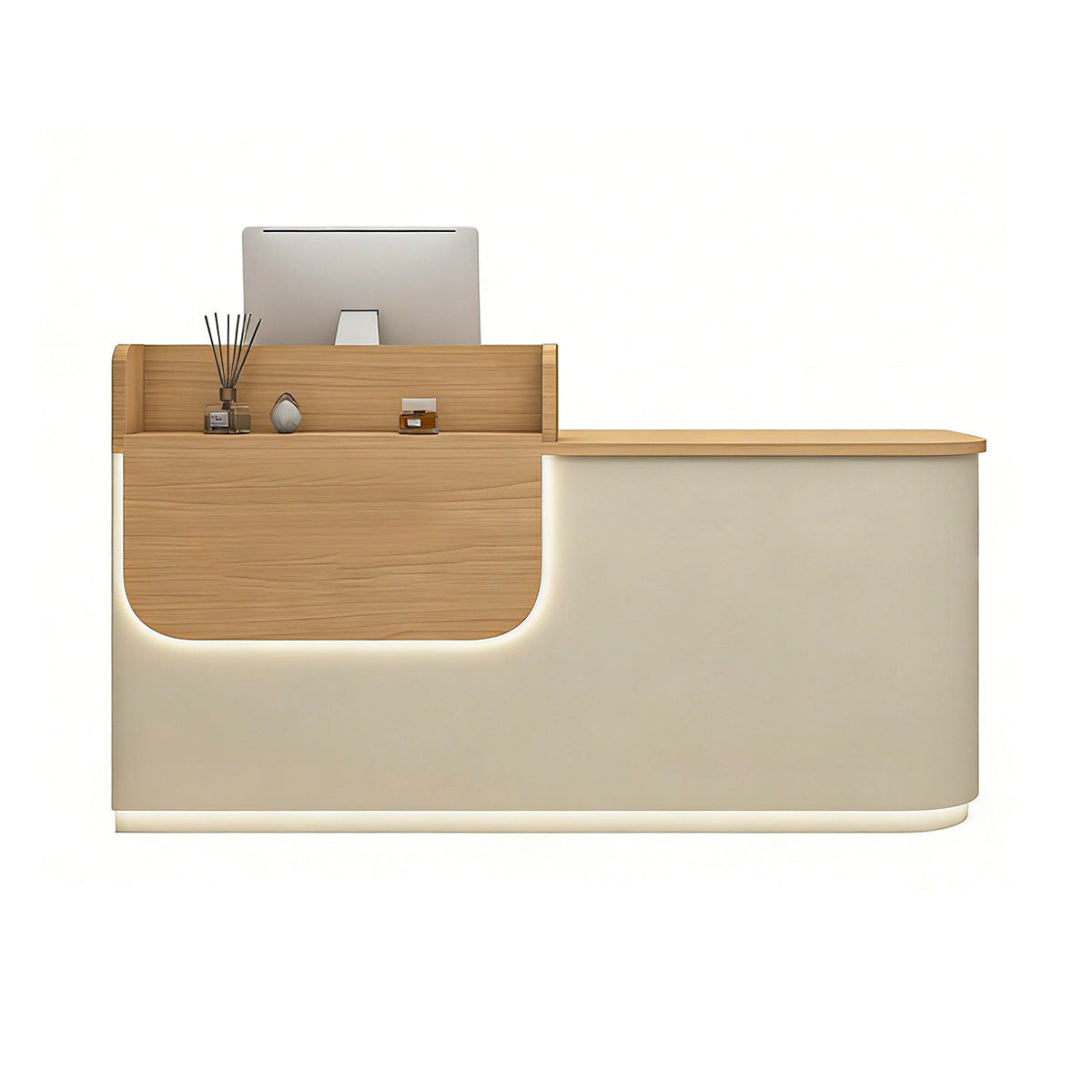 Modern Reception Desk with LED Strip for Office and Lobby Spaces