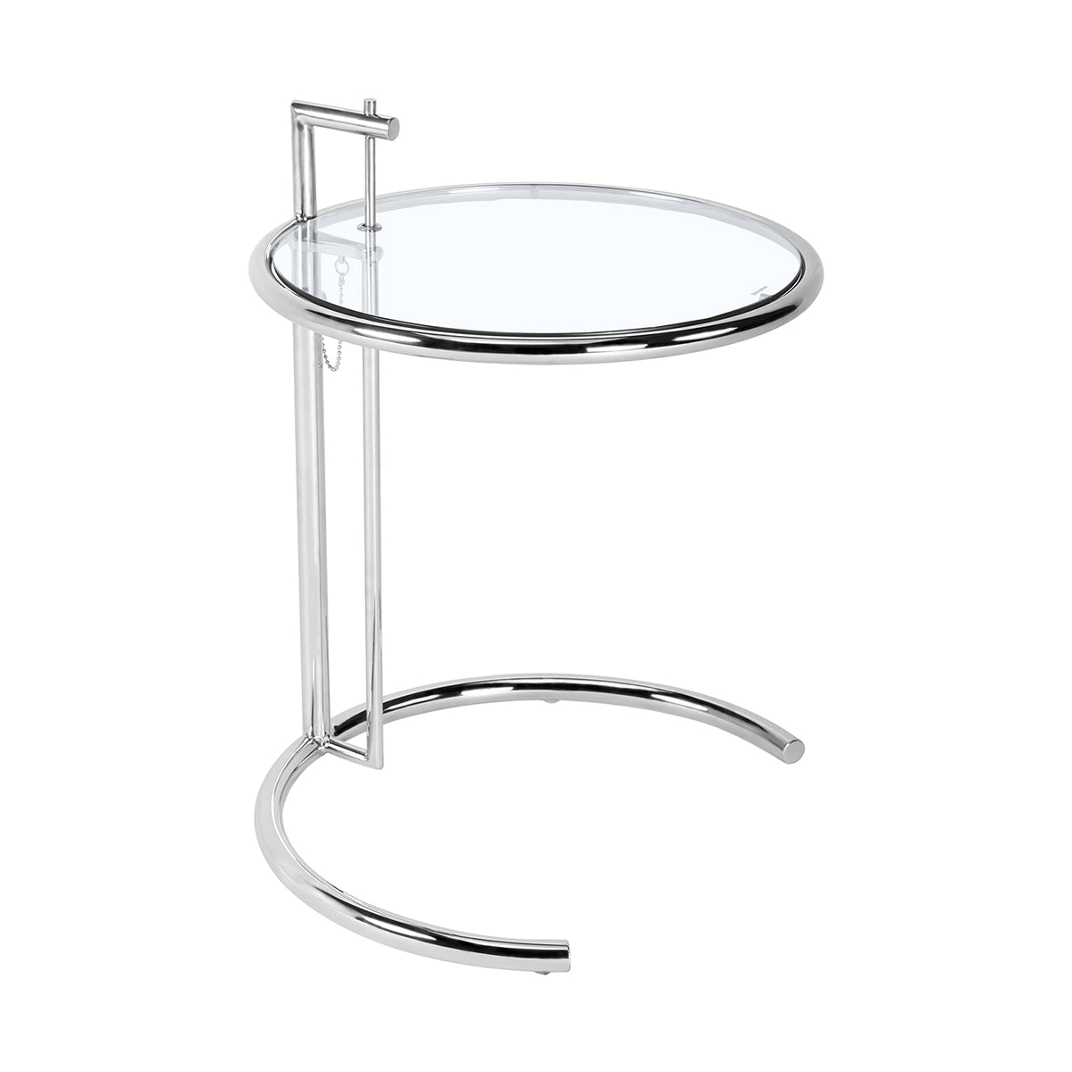 Creative Silver Stainless Steel Round Side Table with Lift-Top（Stock Items）