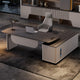 Sophisticated Multi-Functional Executive Desk with Adjustable Height for Home Office or Workspace