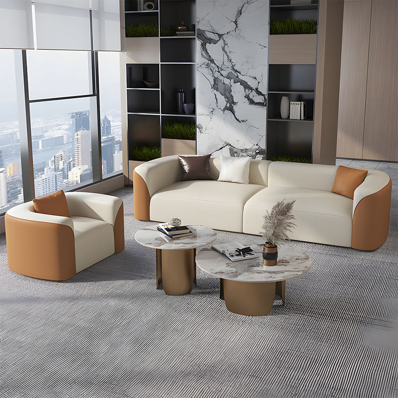 Modern Modular Sofa Two-Tone Cat Paw Leather Lounge Seating