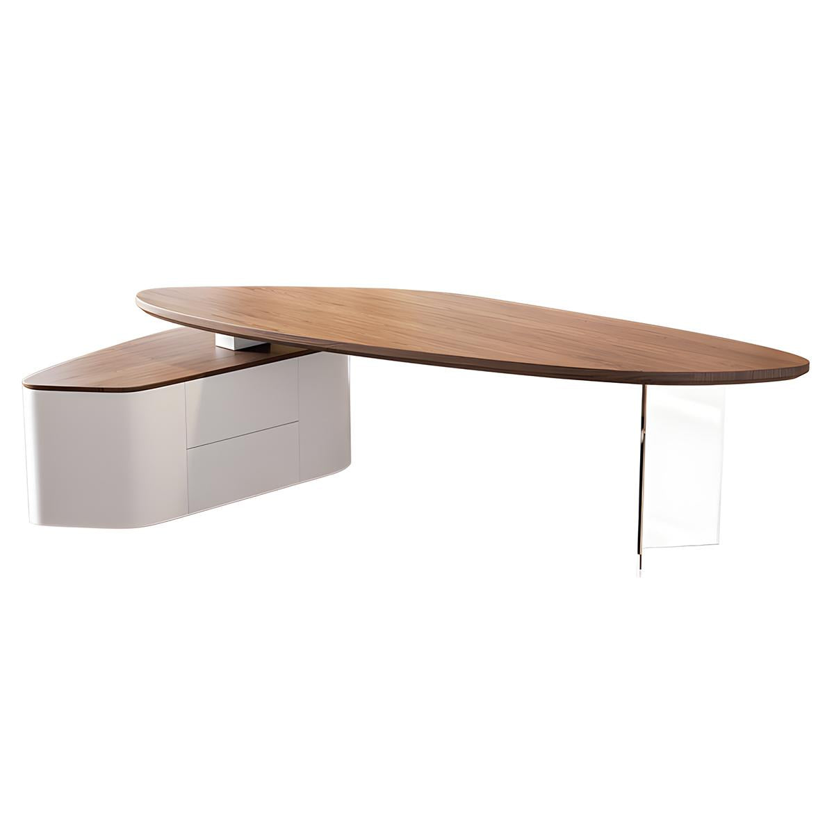 Modern Executive Desk with Acrylic Legs for Manager’s Office