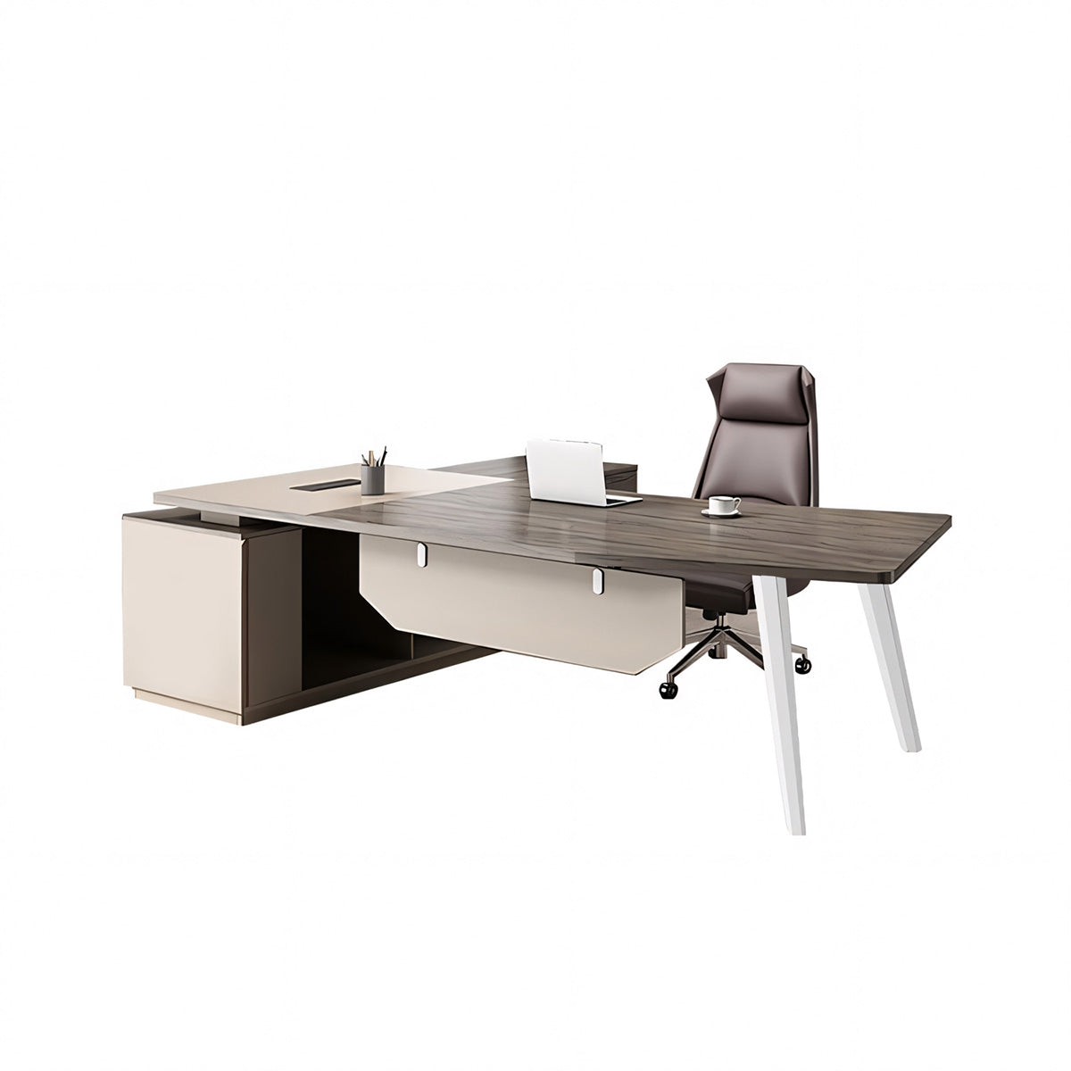 Modern Simple Plank Boss Desk Supervisor Office Table