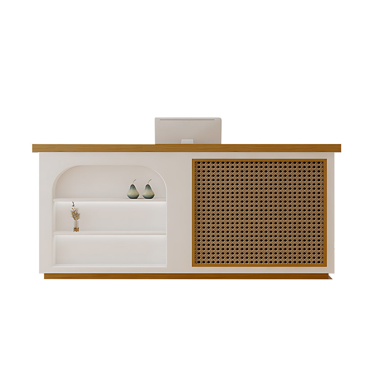 Natural Style Minimalist Rattan Reception Table