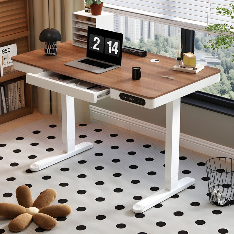 Minimalist Multifunctional Office Desk with Quiet Height Adjustment and Thick Desktop