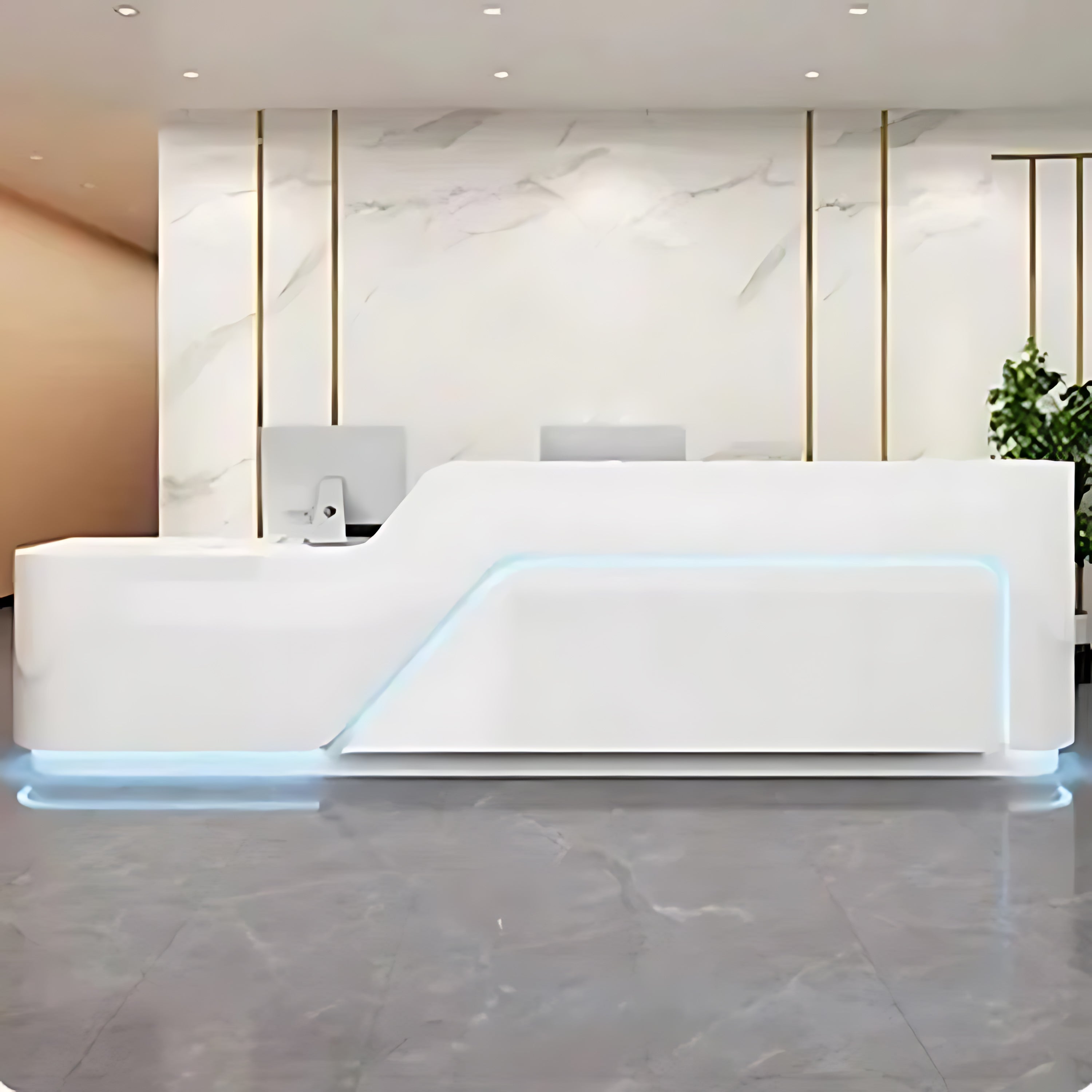 Lacquered Curved Company Reception Desk