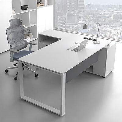 Minimalist Steel Office Desk with Cable Management
