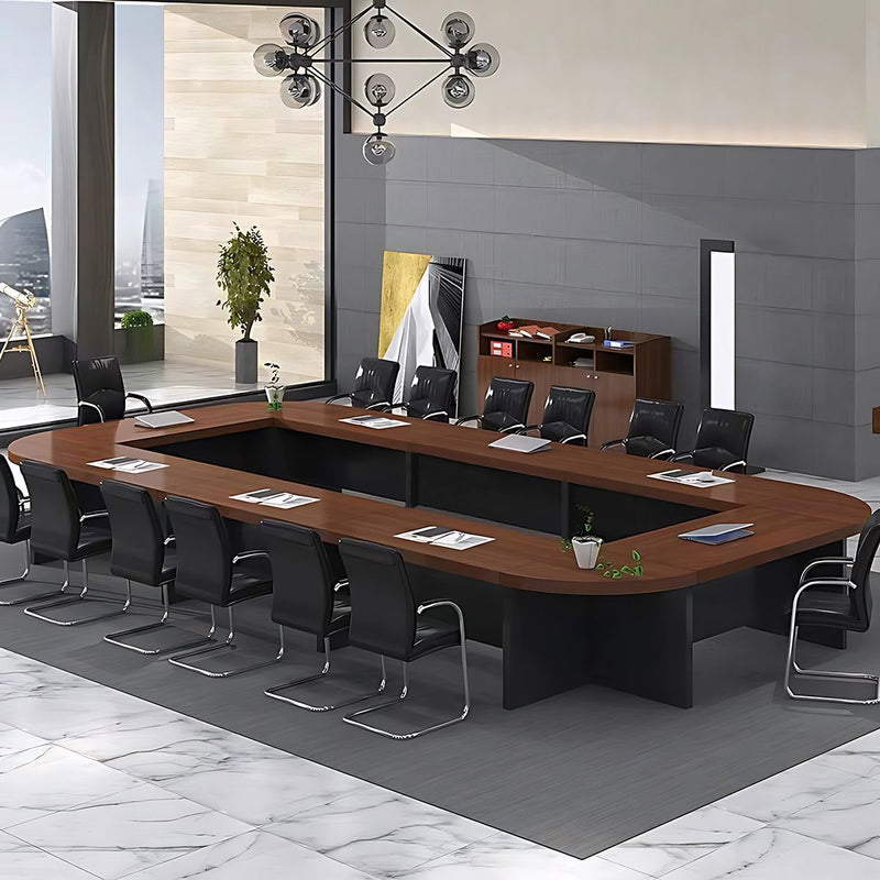 U-Shaped Conference Table 94–299 in Wide (8–25 ft) for 6–24 People with Built-In Power Outlets