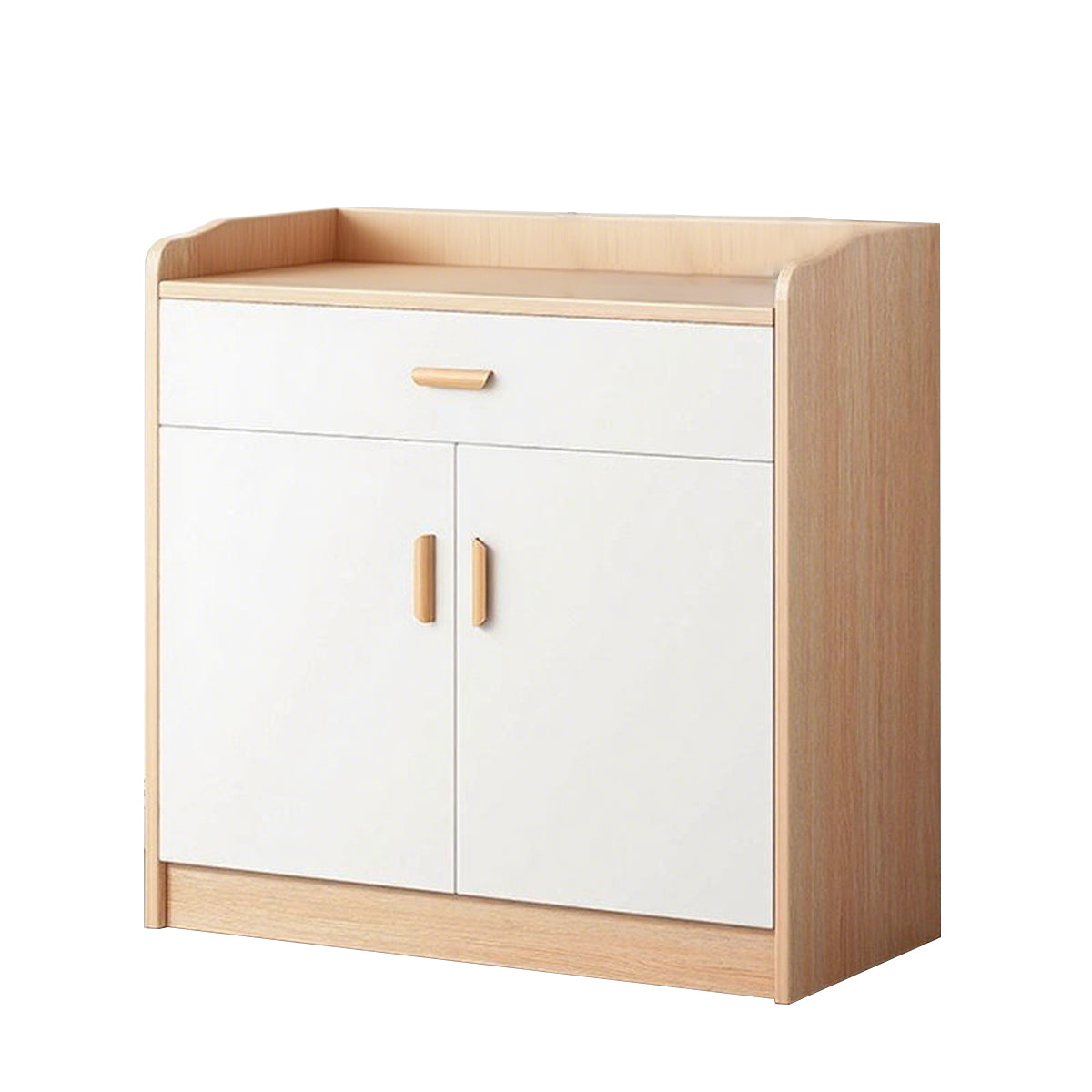 Modern Minimalist Storage Cabinet with Elevated Base and Elegant Handles
