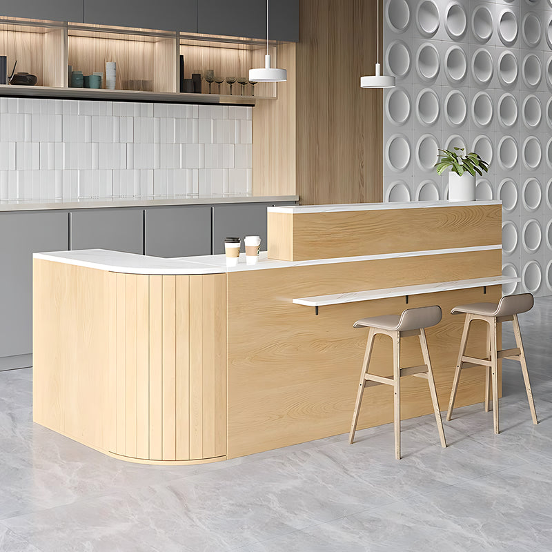 Minimalist and Chic Thick Reception Desk with Corner Design