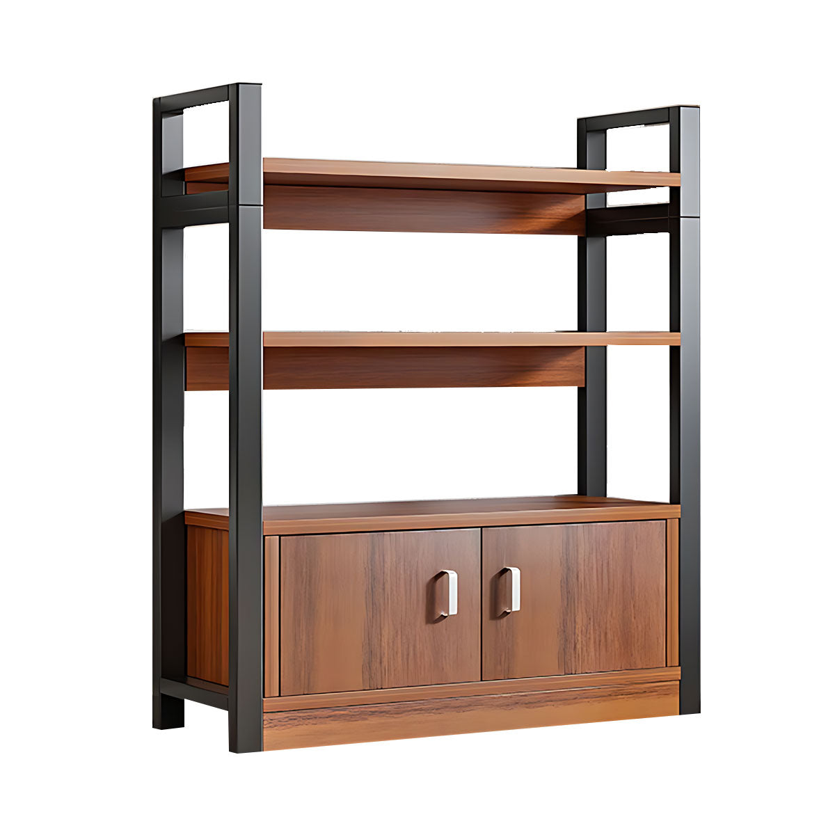 Modern Bookshelf with Thick Wood Shelves, Durable Open Storage
