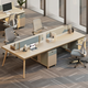 Modern Office Desk Oak Legs Privacy Panel Lockable Drawer Cable Management