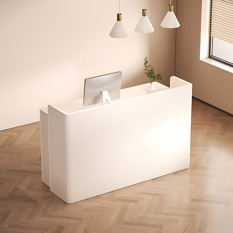 Chic Modern Reception Desk with Concealed Handle-Free Drawer Design