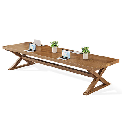 Sleek and Business-Oriented Solid Wood Negotiation and Conference Table