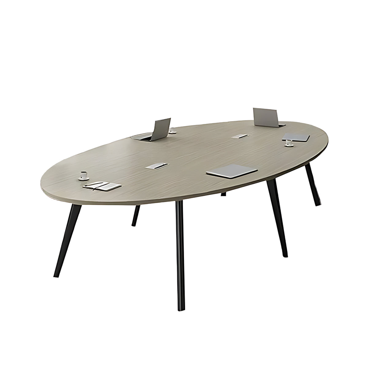 Minimalist Modern Oval Conference Table with Sturdy Legs