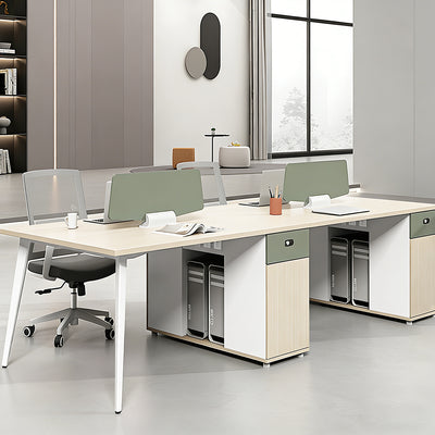 Structured Office Desk with Privacy Panel & Storage for Focused Teams