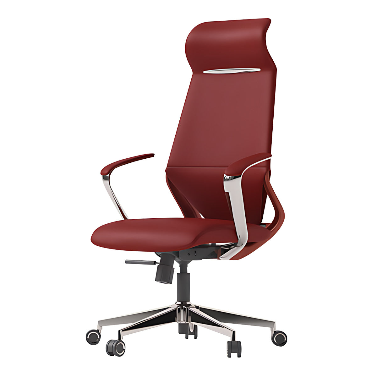 Minimalist Multifunctional Leather Office Chair with Lumbar Support