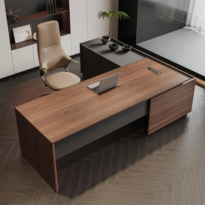 Eco Friendly Black Walnut Office Desk Sturdy with Mortise Tenon Construction