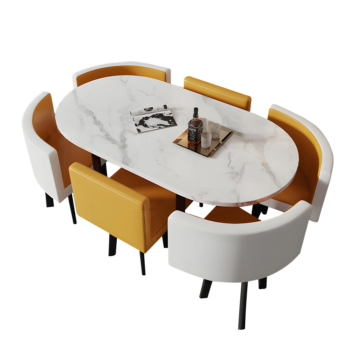 Oval White Conference Table Simple Modern