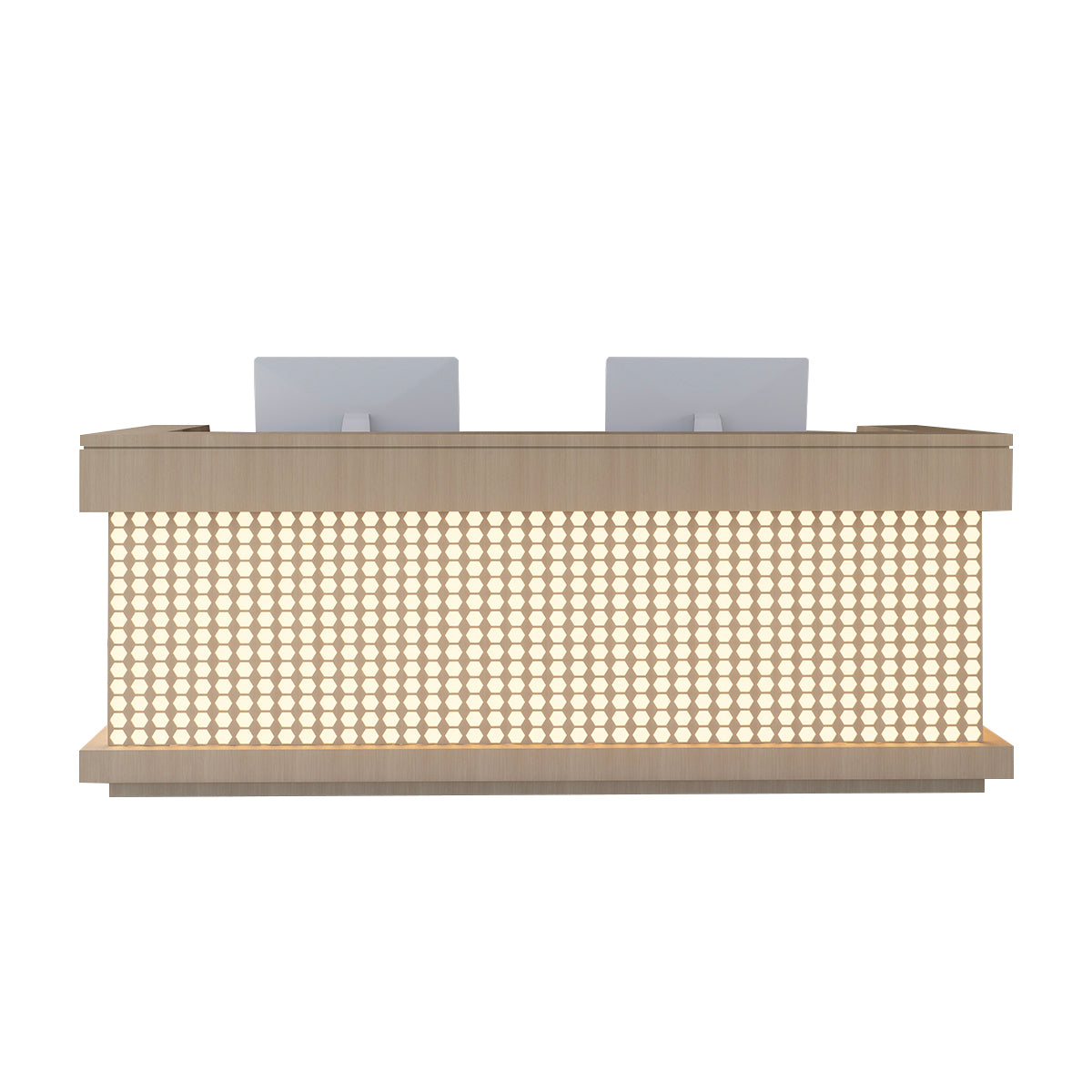 Stylish Vintage Reception Desk with Keyboard Tray for Offices and Lobbies