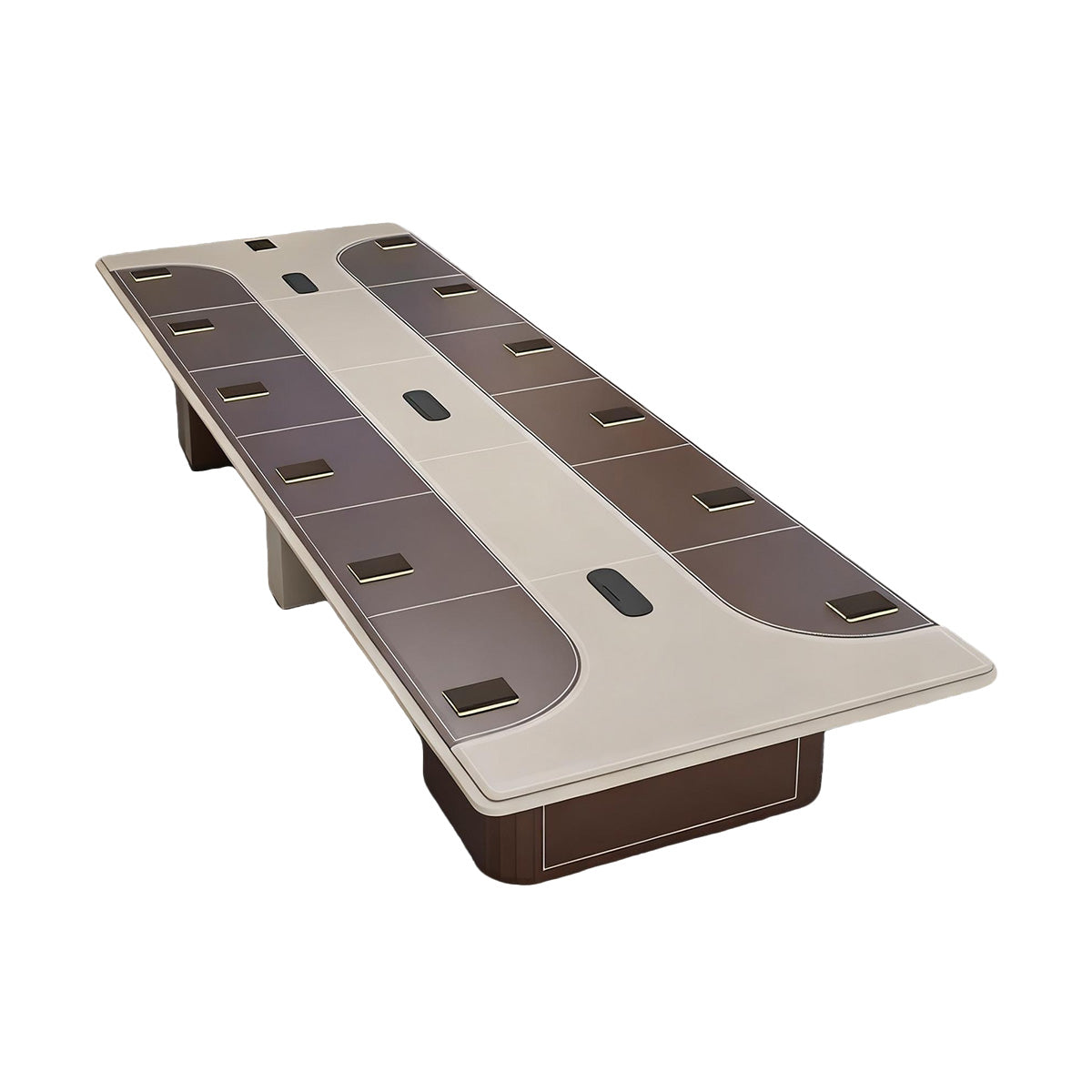 Modern Leather Conference Table with Eco Friendly Material and Cable Management
