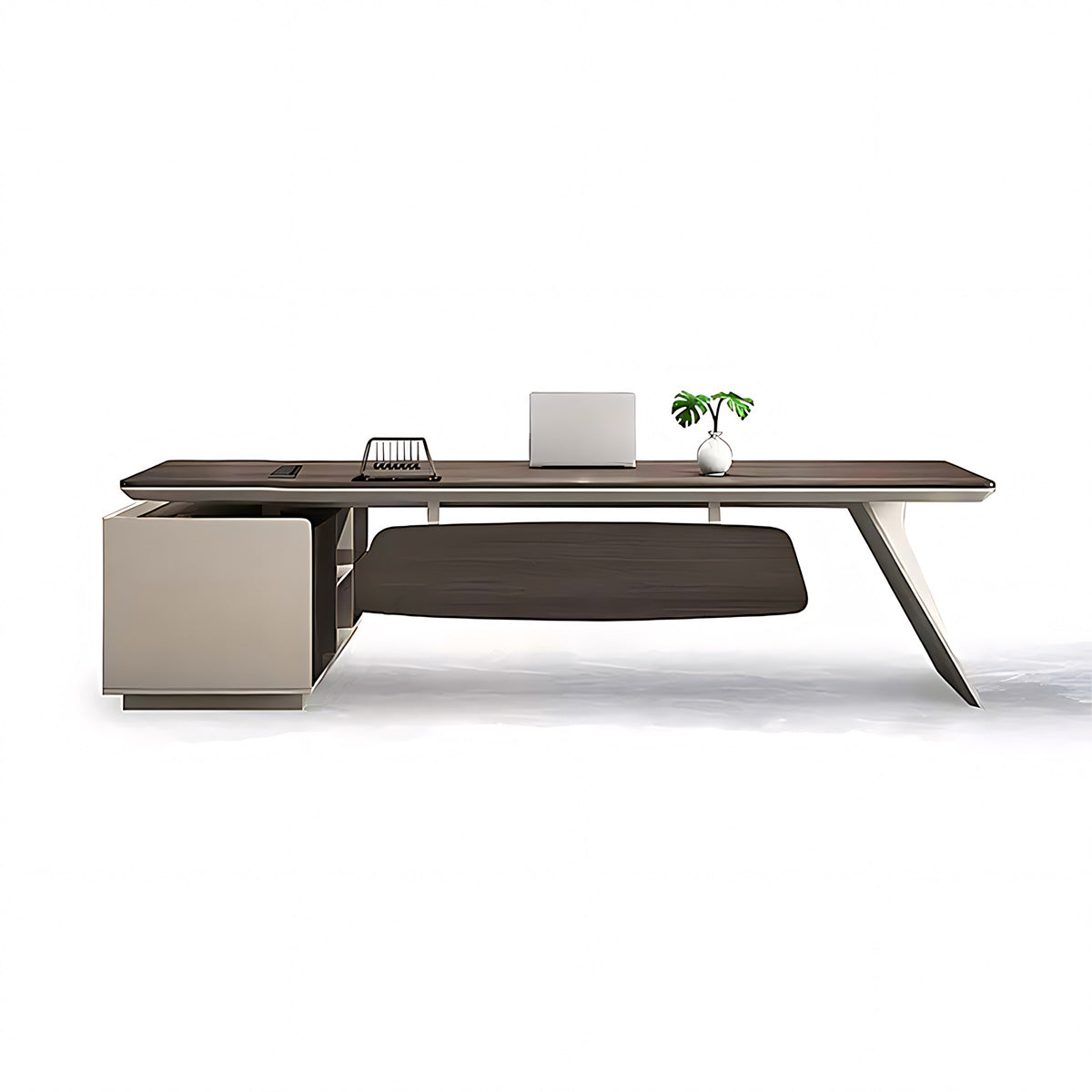 Classic and Durable Executive Desk with Thickened Desktop