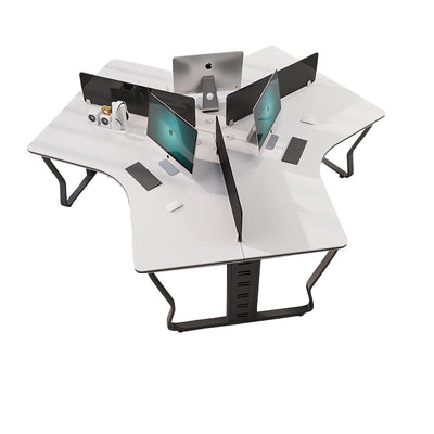 Modern and Minimal Efficient 3 Person Office Desk