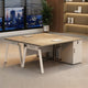 Minimalist Office Desk with Steel Legs and Privacy Panel