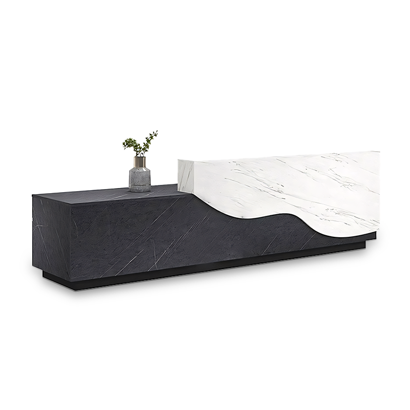 Imitation marble company front desk reception counter for commercial service counter