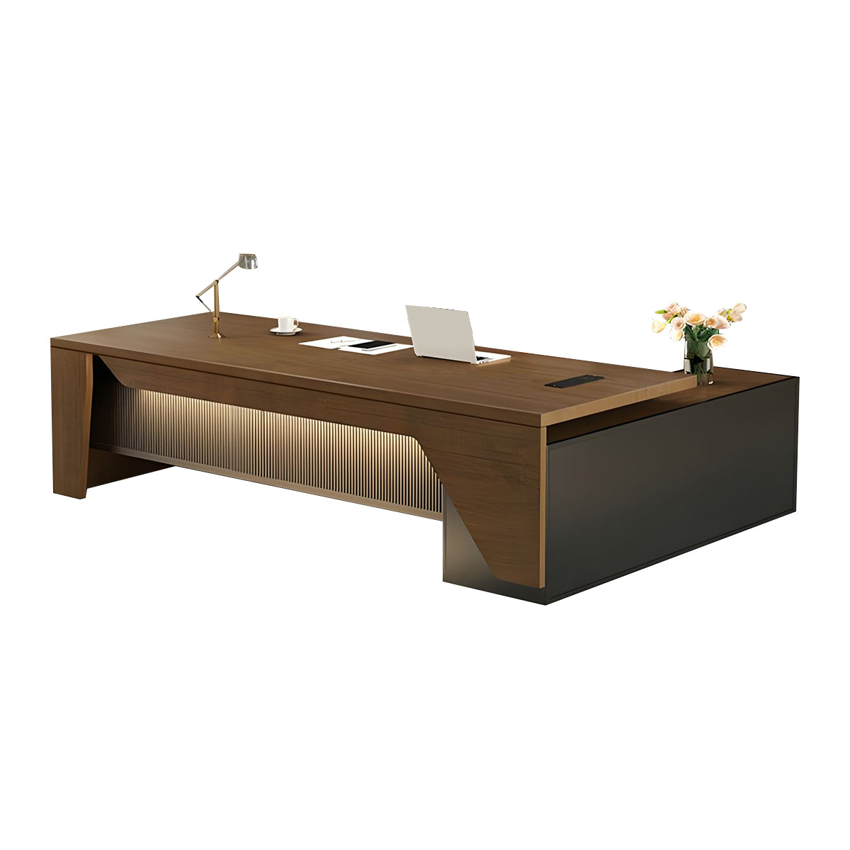 Eco Executive Desk LED Light Privacy Panel Power Outlet Storage