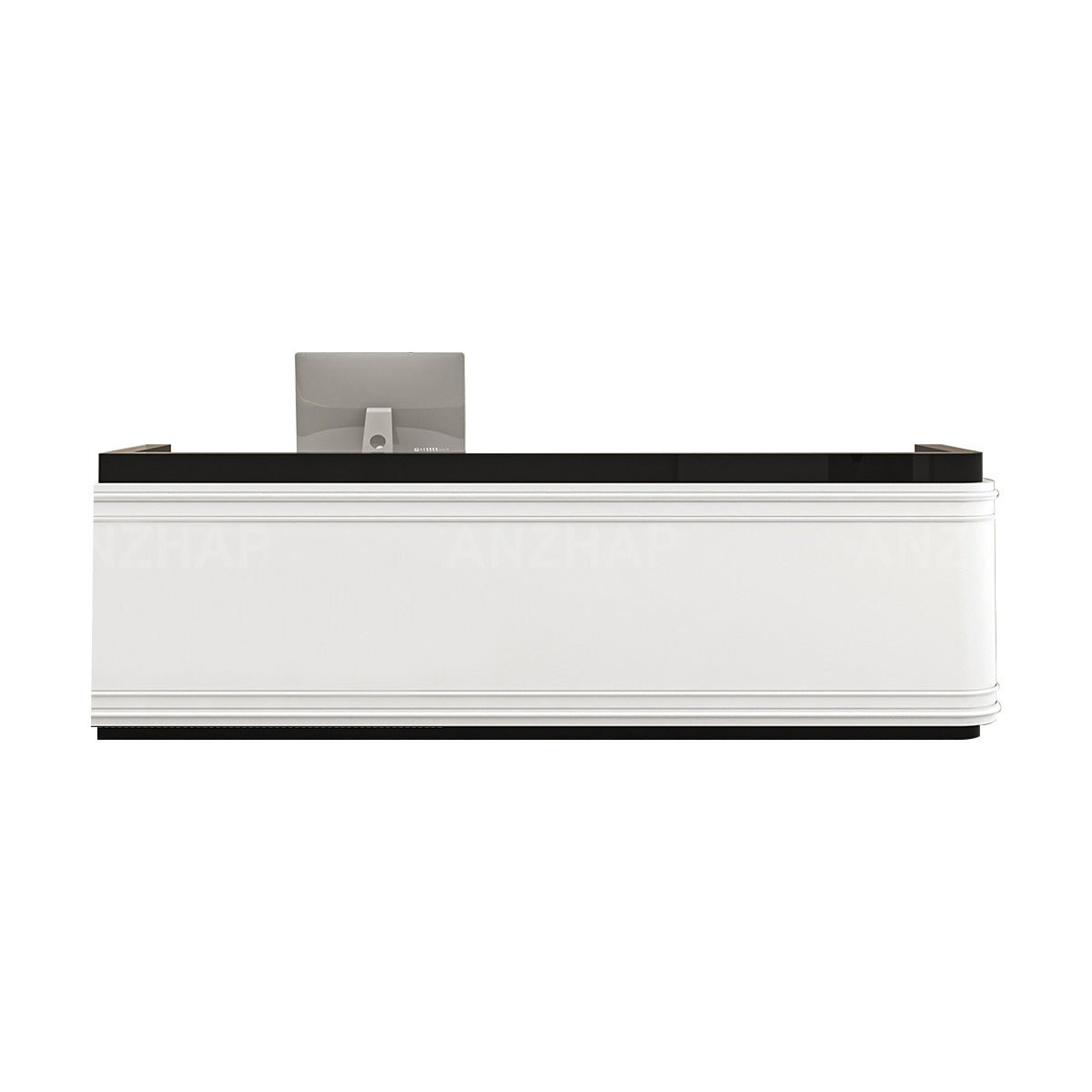 Customizable Minimalist Reception Desk with Raised Privacy Panels & Ample Storage