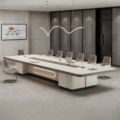 Spacious Conference Table for Meetings with Reinforced Desktop & Storage